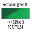 Farba olejna Rembrandt 15ml seria 3 - kolor 619 Permanent green D